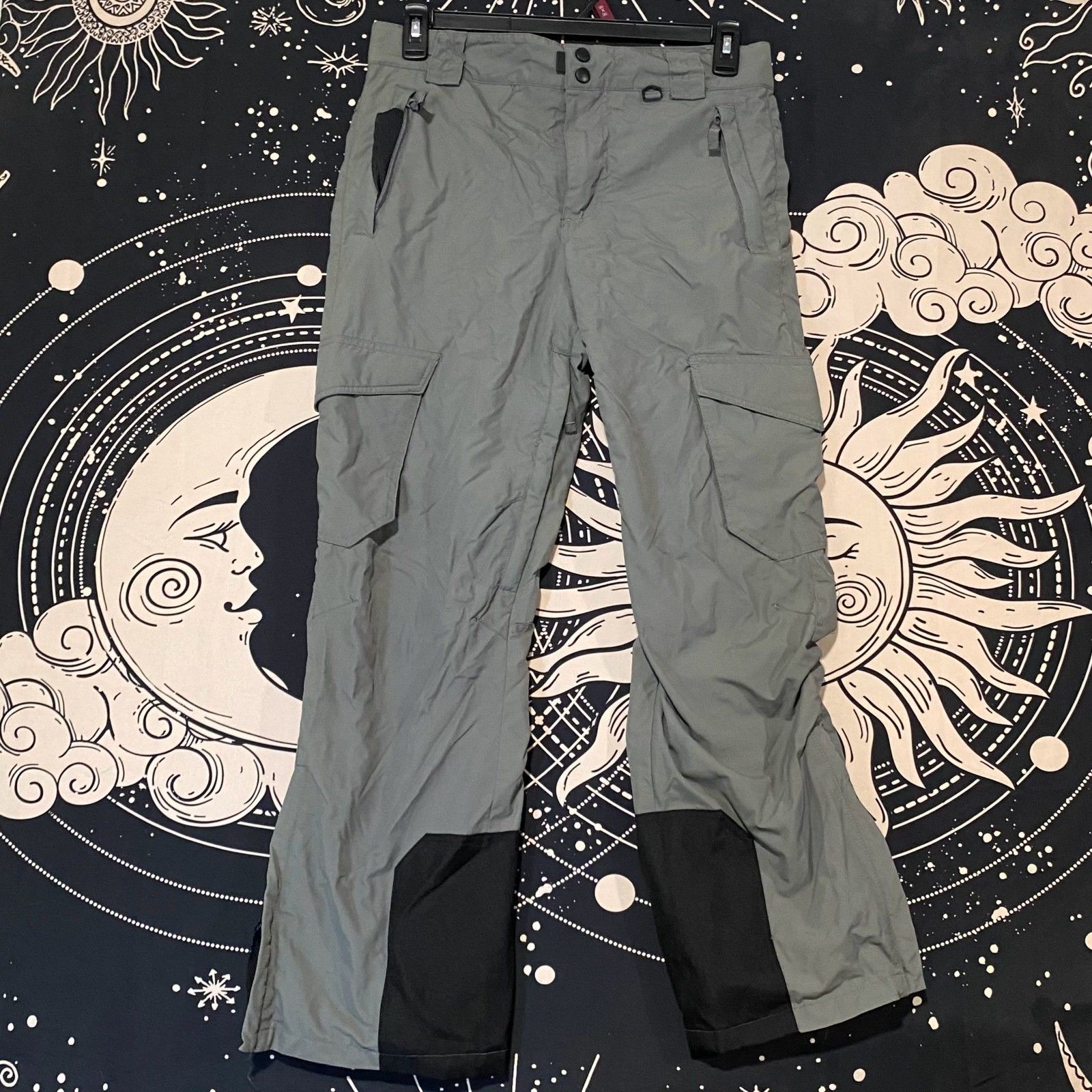 Slalom Windbreaker Pant Mens S Gray Nylon Straight Leg Skiing Hiking Gorpcore